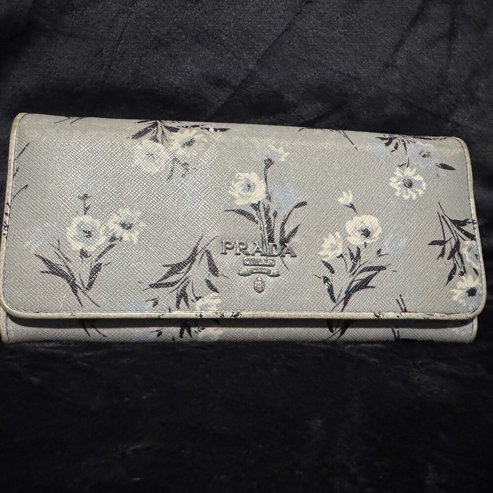 Prada Saffiano Metal Leather Continental Wallet